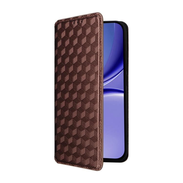 For Redmi Turbo 5 5G / Poco X8 Pro 5G Cubic Grid Texture Flip Leather Phone Case
