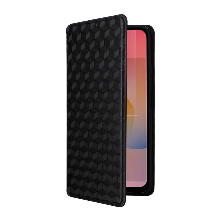 For Redmi 15a 5G Cubic Grid Texture Flip Leather Phone Case