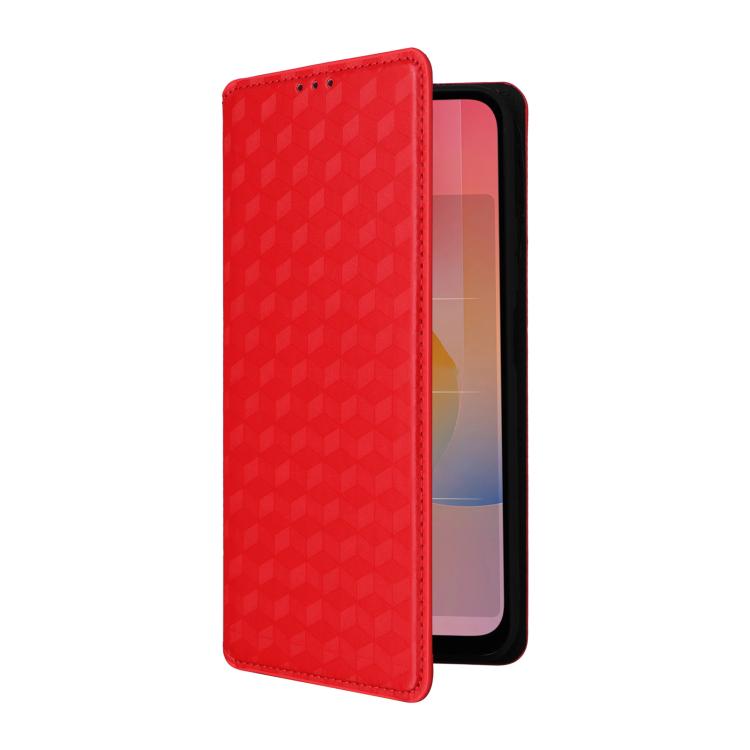 For Redmi 15a 5G Cubic Grid Texture Flip Leather Phone Case
