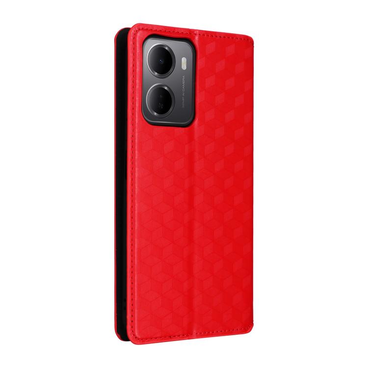 For Redmi 15a 5G Cubic Grid Texture Flip Leather Phone Case