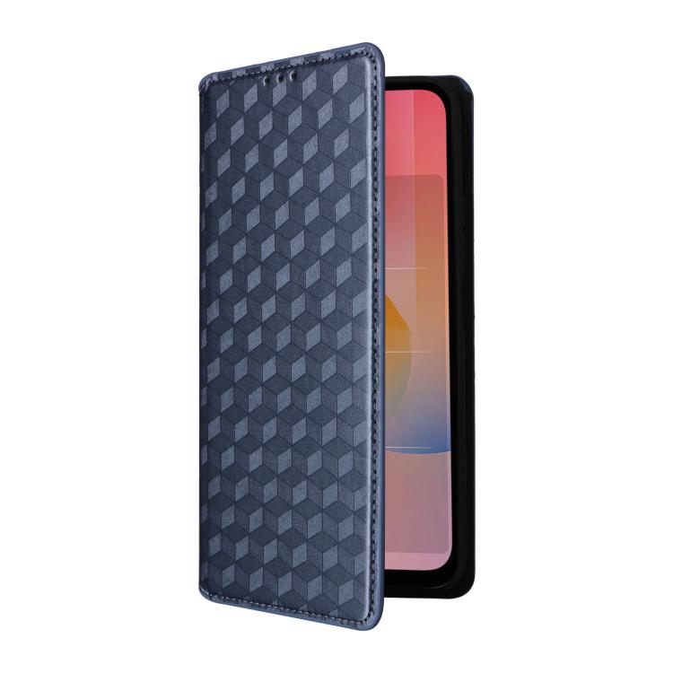 For Redmi 15a 5G Cubic Grid Texture Flip Leather Phone Case
