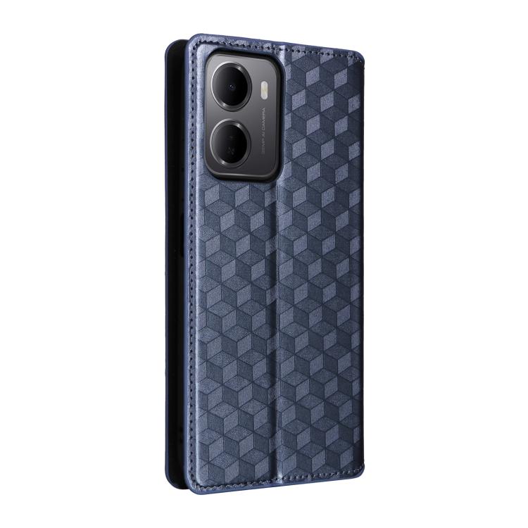 For Redmi 15a 5G Cubic Grid Texture Flip Leather Phone Case