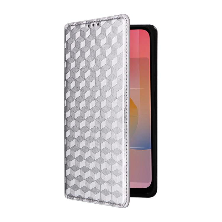 For Redmi 15a 5G Cubic Grid Texture Flip Leather Phone Case