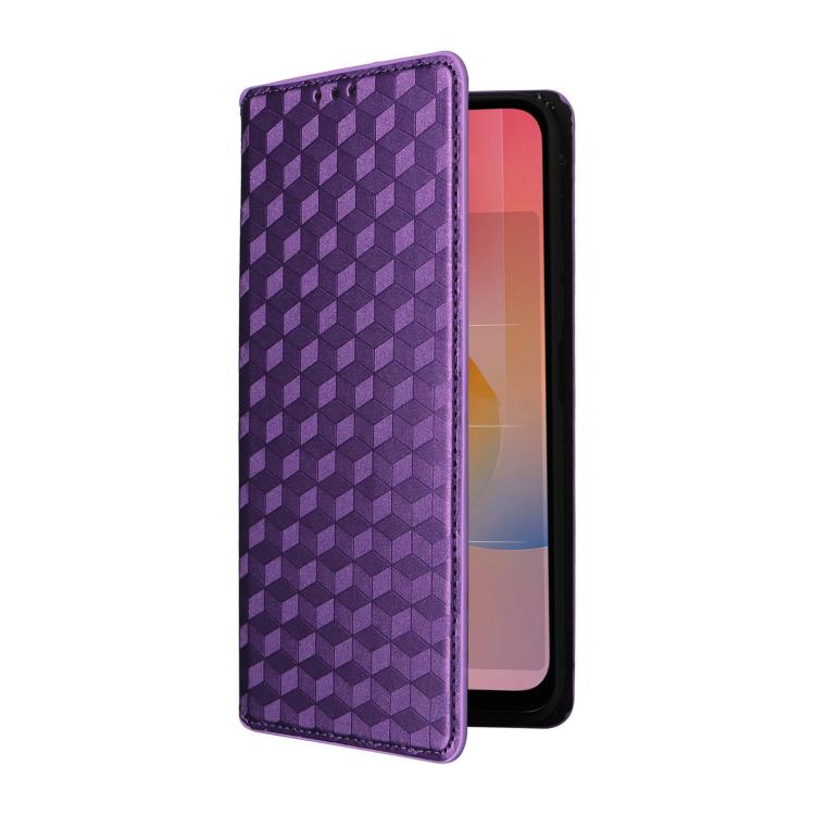 For Redmi 15a 5G Cubic Grid Texture Flip Leather Phone Case