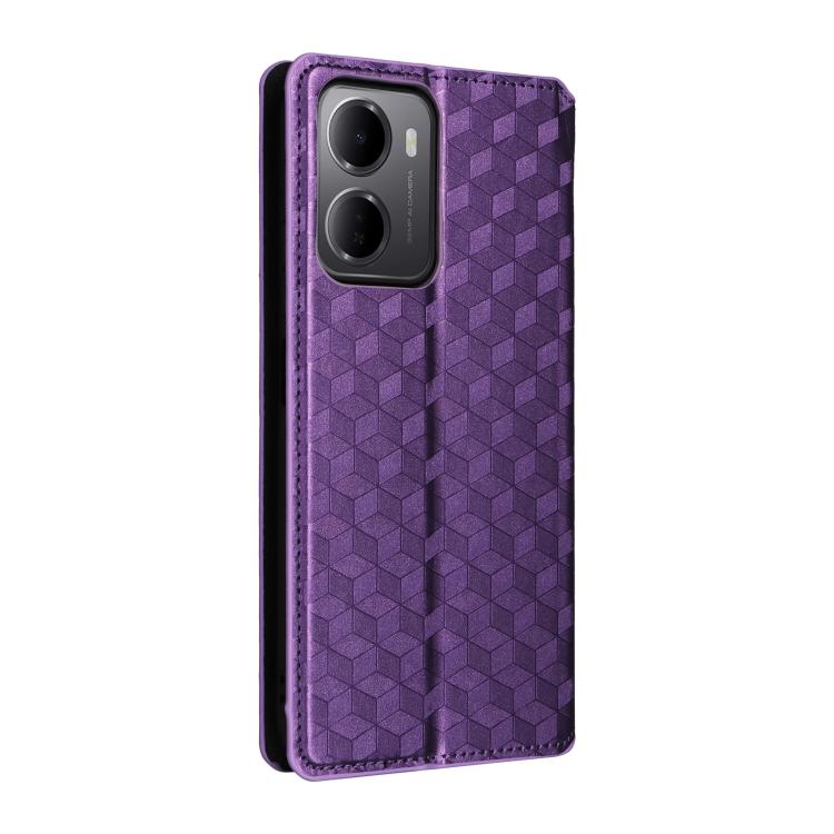For Redmi 15a 5G Cubic Grid Texture Flip Leather Phone Case