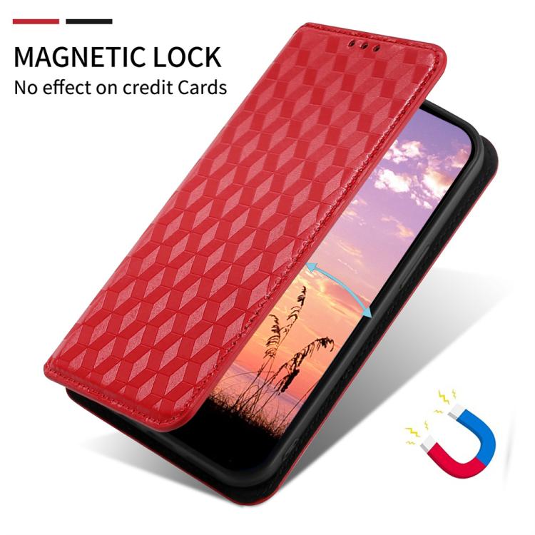 For BLU?Bold K10 / BLU G54 Cubic Grid Texture Flip Leather Phone Case