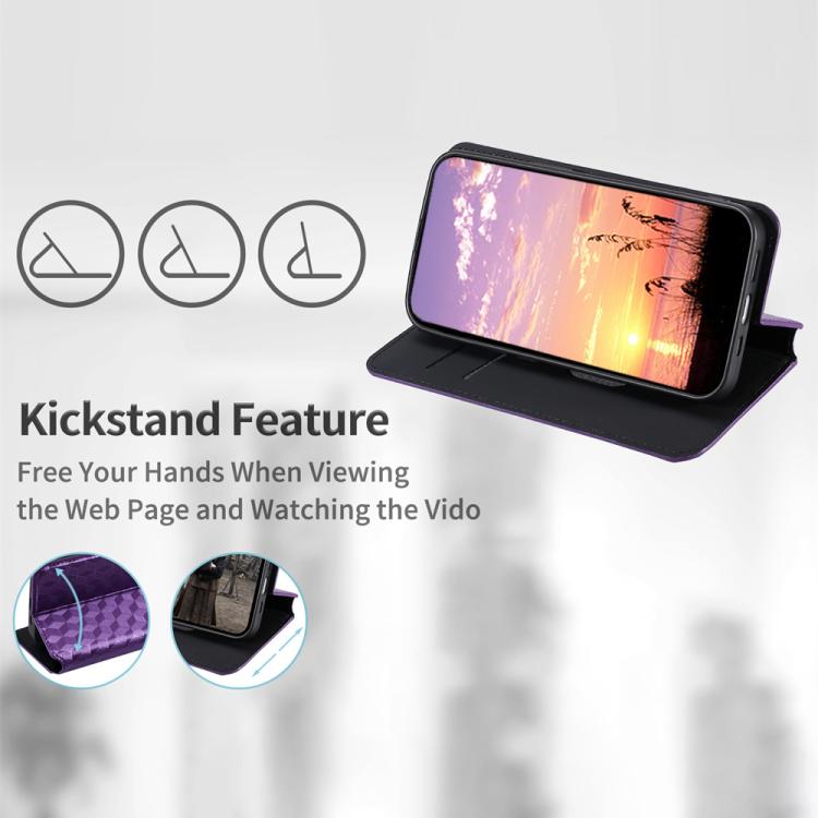 For Xiaomi 15 Cubic Grid Texture Flip Leather Phone Case