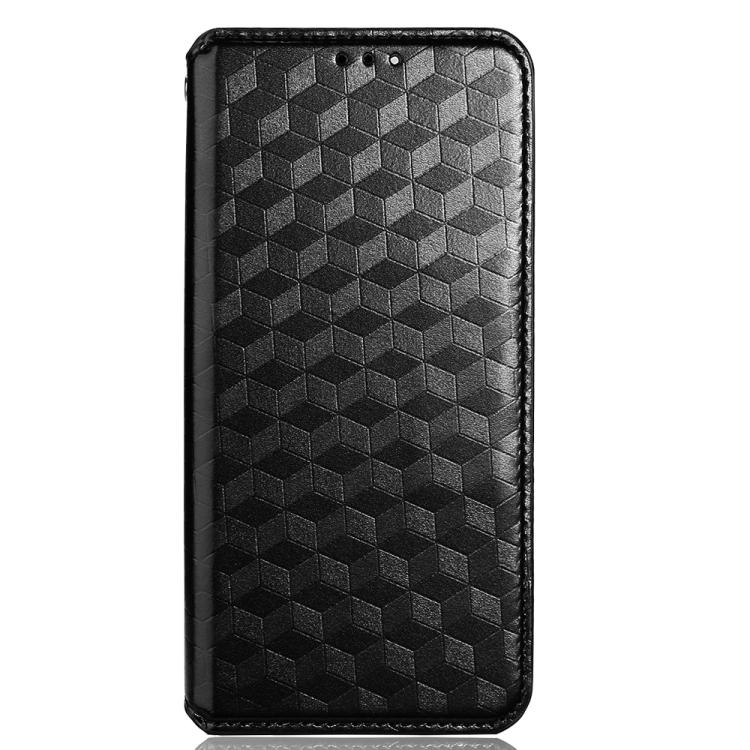 For Xiaomi Poco C55 / Redmi 12C Cubic Grid Texture Flip Leather Phone Case