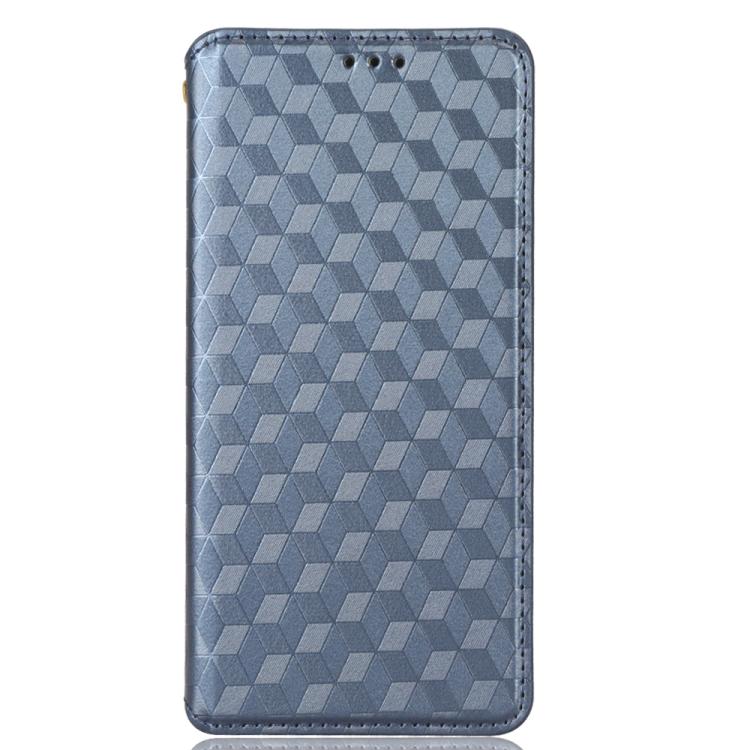 For Xiaomi Poco C55 / Redmi 12C Cubic Grid Texture Flip Leather Phone Case