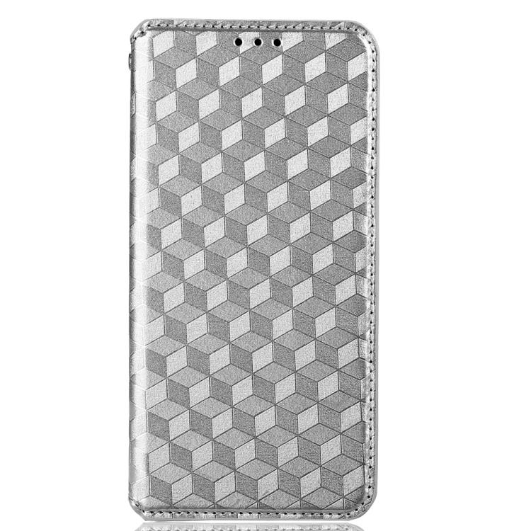 For Xiaomi Poco C55 / Redmi 12C Cubic Grid Texture Flip Leather Phone Case