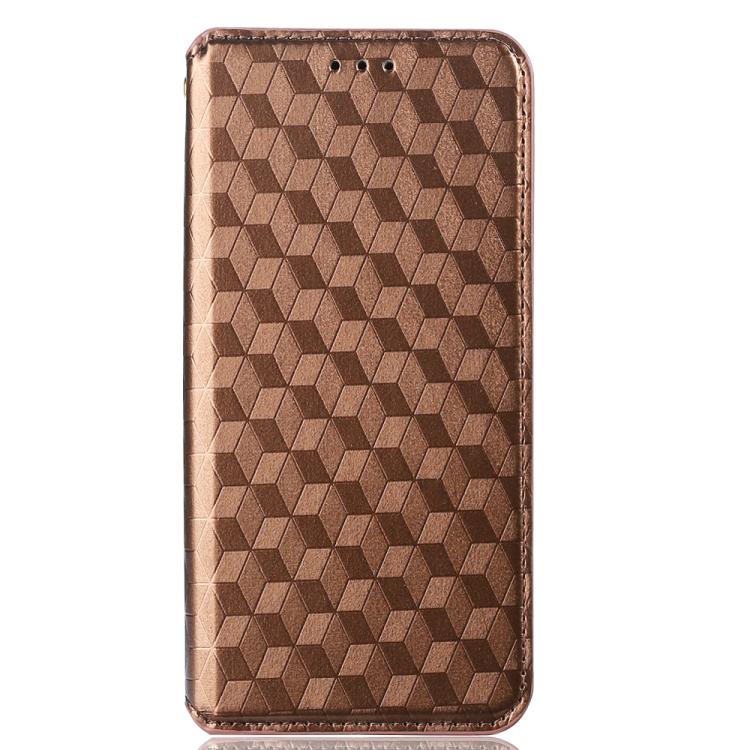 For Xiaomi Poco C55 / Redmi 12C Cubic Grid Texture Flip Leather Phone Case