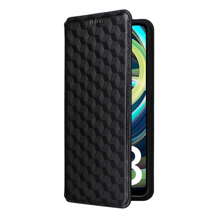 For Xiaomi Poco C61 / Redmi A3 Cubic Grid Texture Flip Leather Phone Case