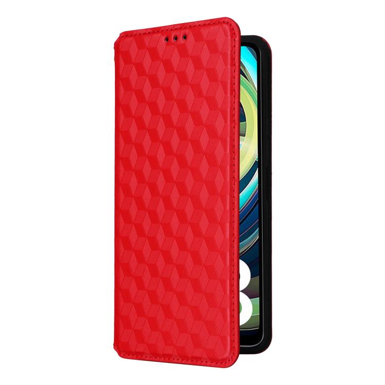 For Xiaomi Poco C61 / Redmi A3 Cubic Grid Texture Flip Leather Phone Case
