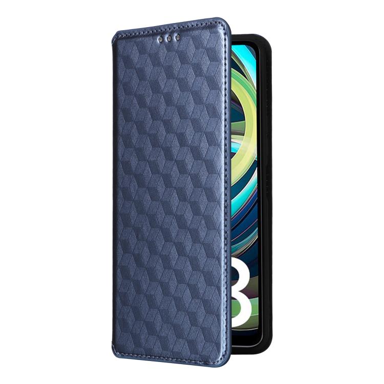 For Xiaomi Poco C61 / Redmi A3 Cubic Grid Texture Flip Leather Phone Case