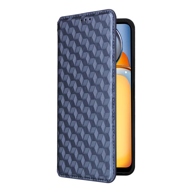 For Xiaomi Poco C65 4G / Redmi 13C 4G Cubic Grid Texture Flip Leather Phone Case