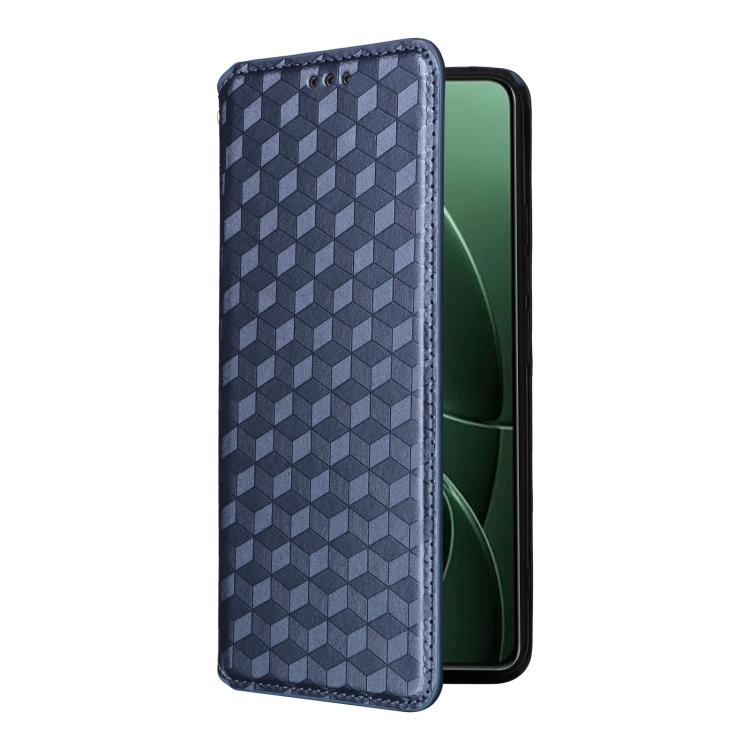For Xiaomi Poco F7 Pro / F7 Ultra Cubic Grid Texture Flip Leather Phone Case