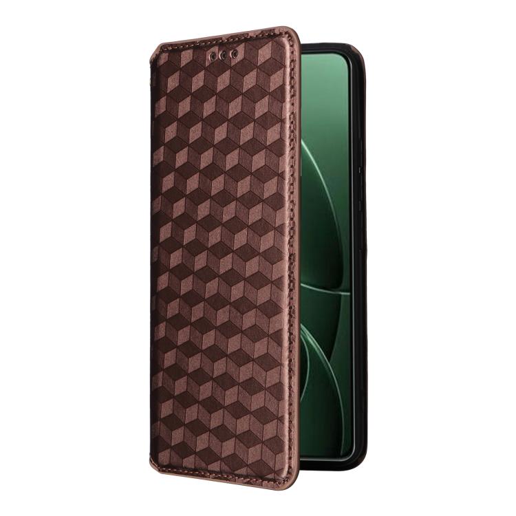 For Xiaomi Poco F7 Pro / F7 Ultra Cubic Grid Texture Flip Leather Phone Case