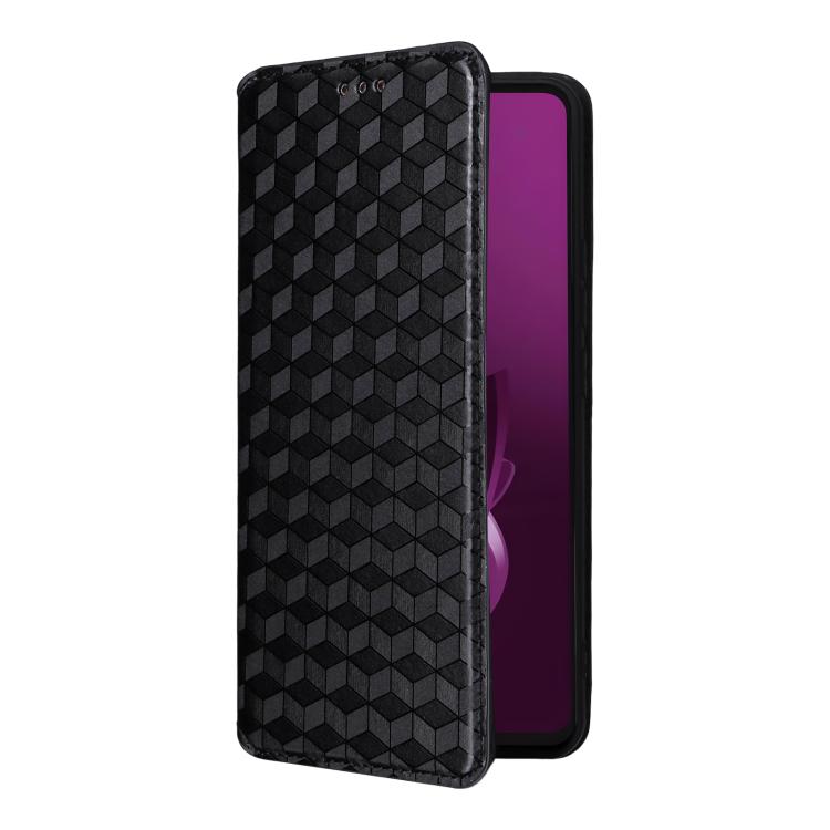 For Xiaomi Poco M7 Pro 5G Cubic Grid Texture Flip Leather Phone Case