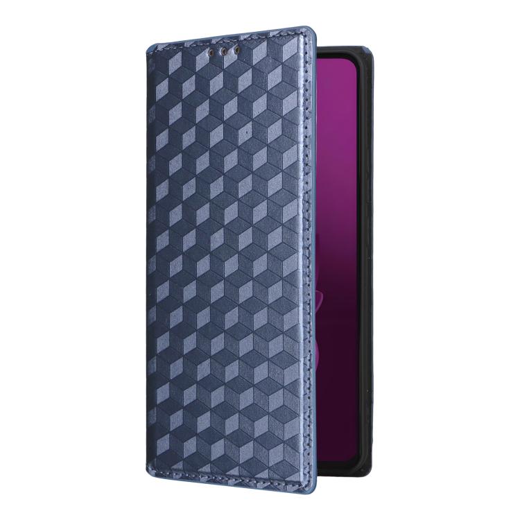 For Xiaomi Poco M7 Pro 5G Cubic Grid Texture Flip Leather Phone Case