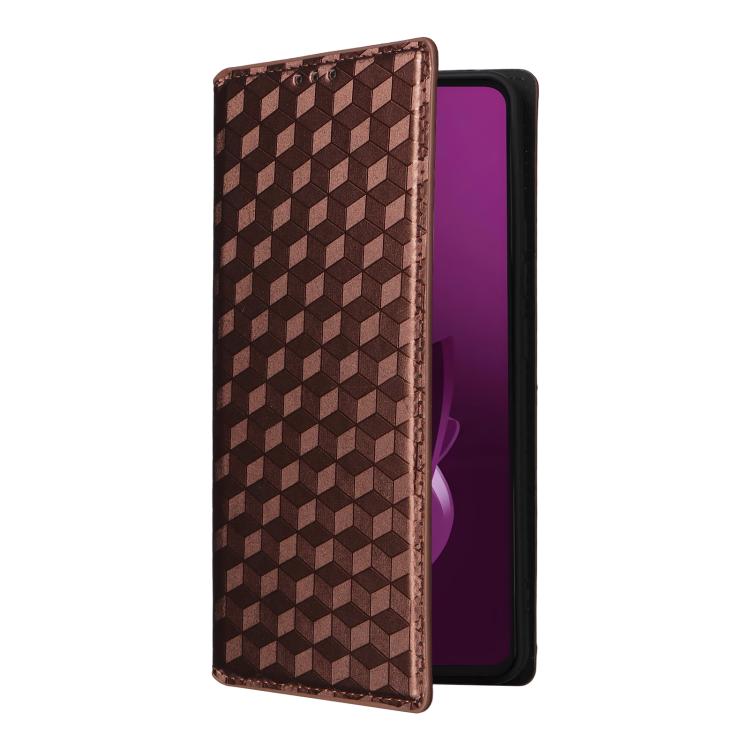For Xiaomi Poco M7 Pro 5G Cubic Grid Texture Flip Leather Phone Case