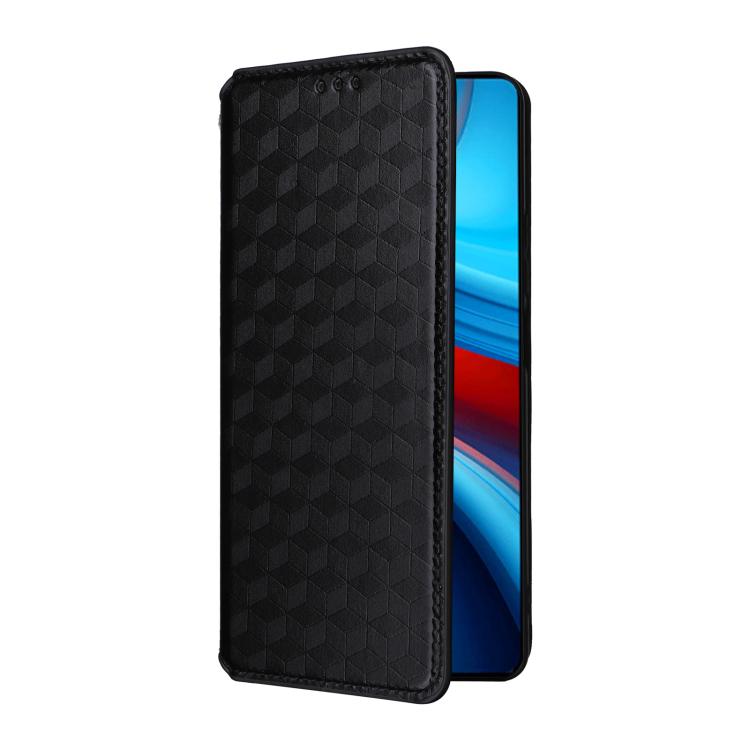 For Xiaomi Poco X6 Neo 5G Cubic Grid Texture Flip Leather Phone Case