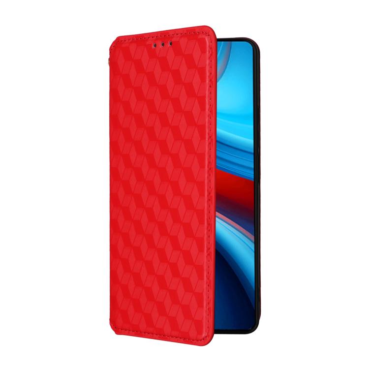 For Xiaomi Poco X6 Neo 5G Cubic Grid Texture Flip Leather Phone Case