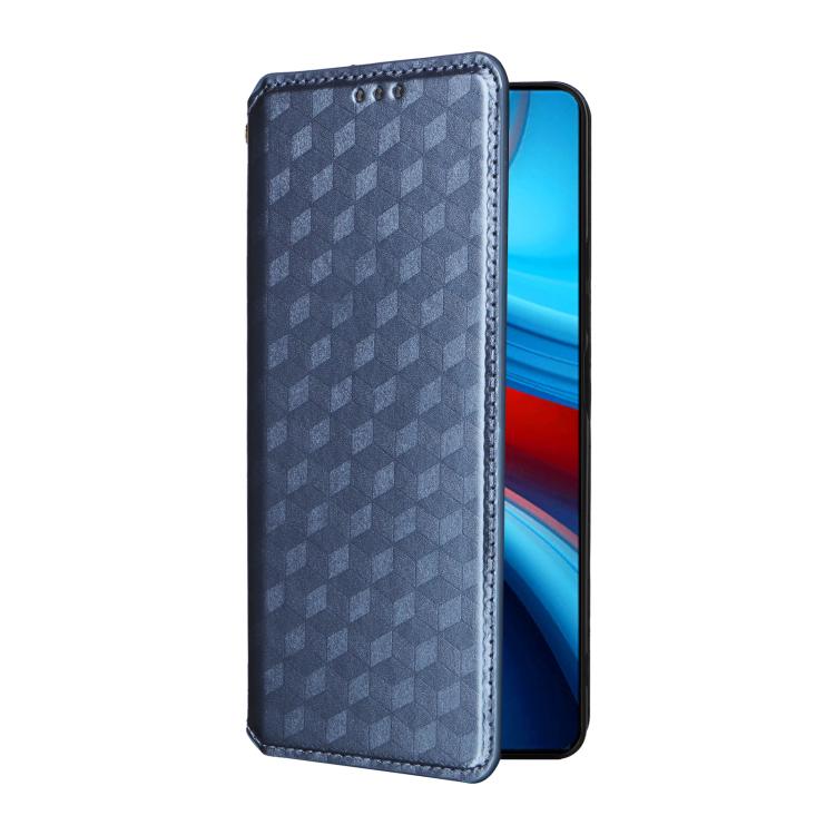 For Xiaomi Poco X6 Neo 5G Cubic Grid Texture Flip Leather Phone Case