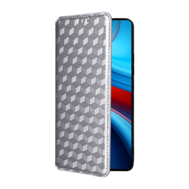 For Xiaomi Poco X6 Neo 5G Cubic Grid Texture Flip Leather Phone Case