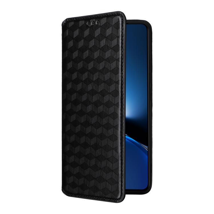 For Xiaomi Poco X7 Pro 5G / Redmi Turbo 4 5G Cubic Grid Texture Flip Leather Phone Case