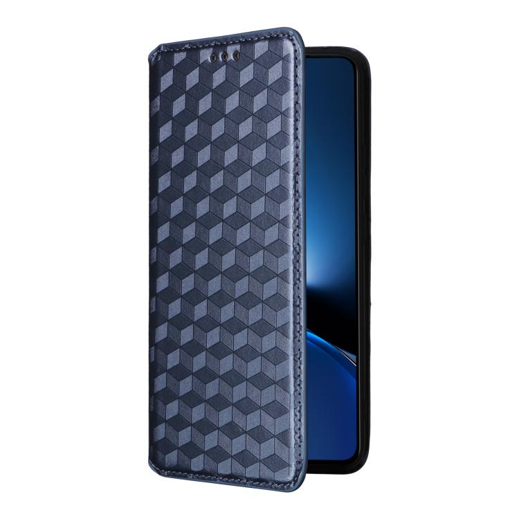 For Xiaomi Poco X7 Pro 5G / Redmi Turbo 4 5G Cubic Grid Texture Flip Leather Phone Case