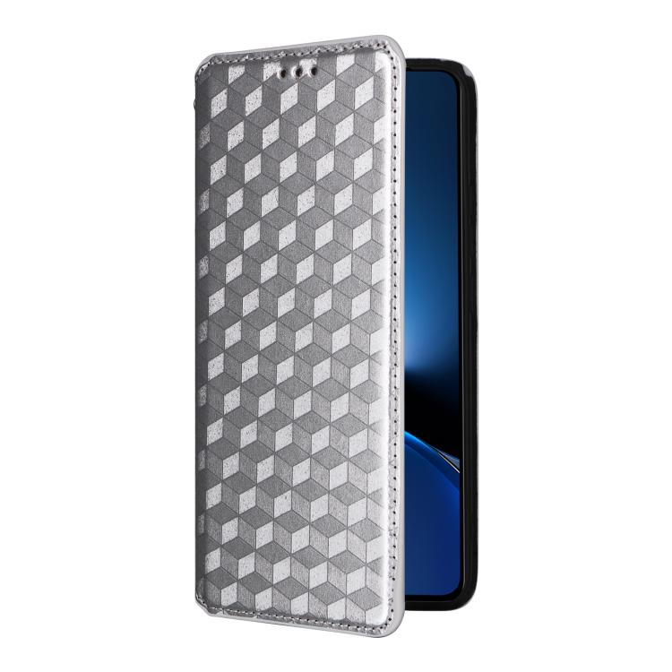 For Xiaomi Poco X7 Pro 5G / Redmi Turbo 4 5G Cubic Grid Texture Flip Leather Phone Case