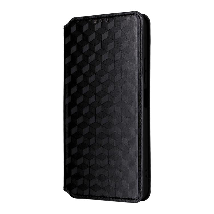 For Xiaomi Poco M7 4G 171mm Cubic Grid Texture Flip Leather Phone Case