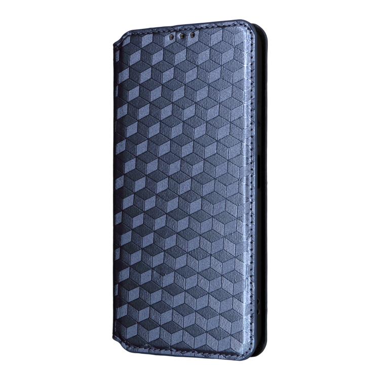 For Xiaomi Poco M7 4G 171mm Cubic Grid Texture Flip Leather Phone Case