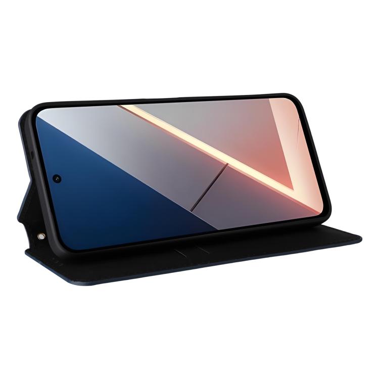 For Xiaomi Poco M7 4G 171mm Cubic Grid Texture Flip Leather Phone Case