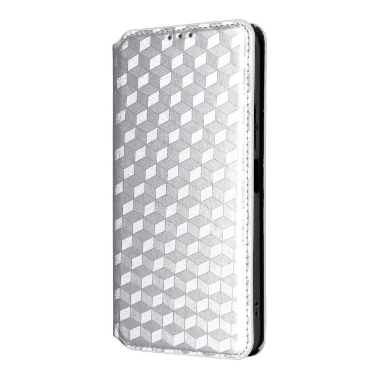 For Xiaomi Poco M7 4G 171mm Cubic Grid Texture Flip Leather Phone Case