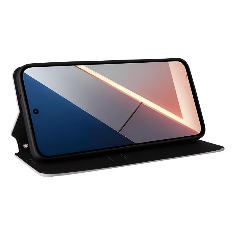For Xiaomi Poco M7 4G 171mm Cubic Grid Texture Flip Leather Phone Case