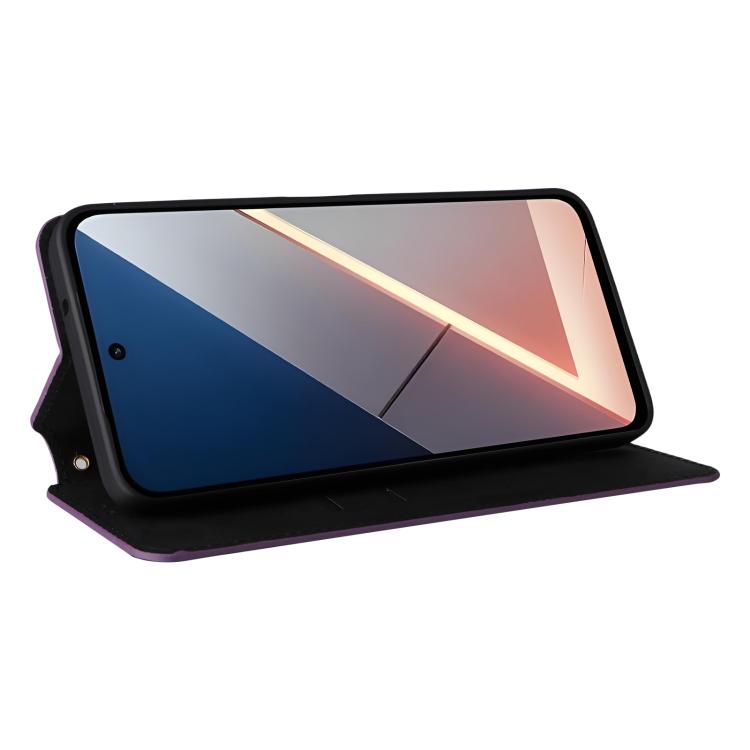 For Xiaomi Poco M7 4G 171mm Cubic Grid Texture Flip Leather Phone Case