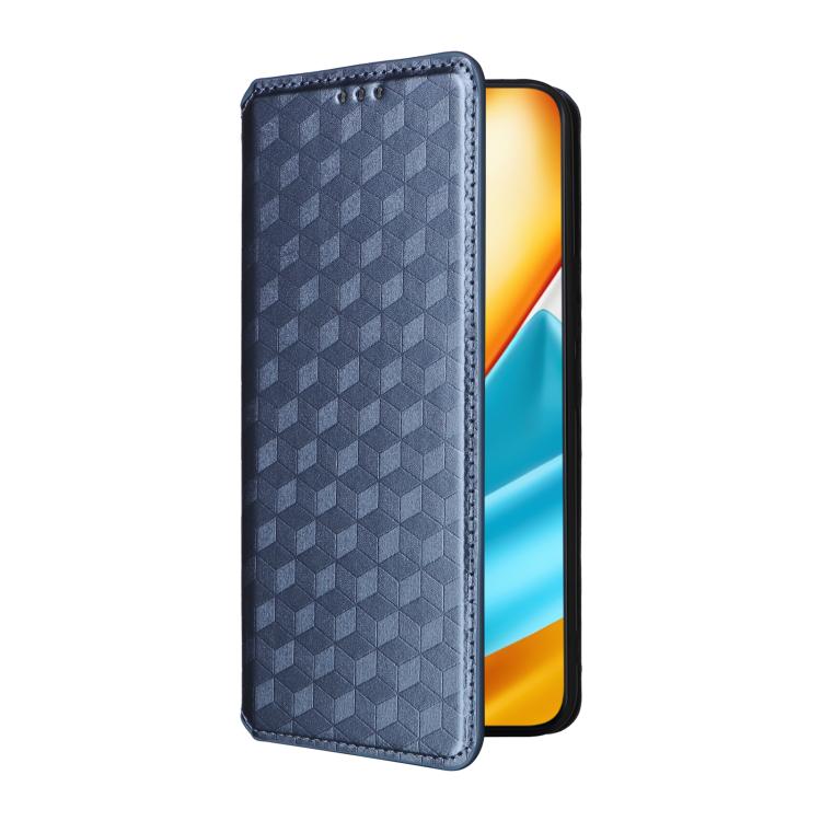 For Honor 90 GT 5G Cubic Grid Texture Flip Leather Phone Case