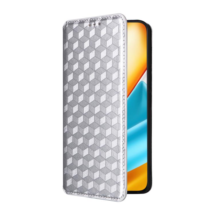 For Honor 90 GT 5G Cubic Grid Texture Flip Leather Phone Case