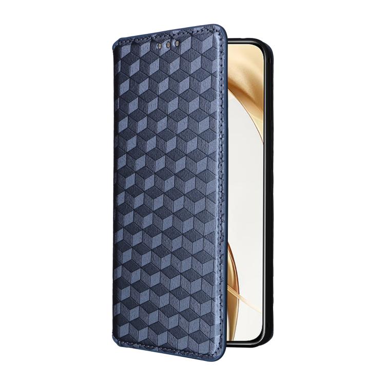 For Honor 200 5G Cubic Grid Texture Flip Leather Phone Case