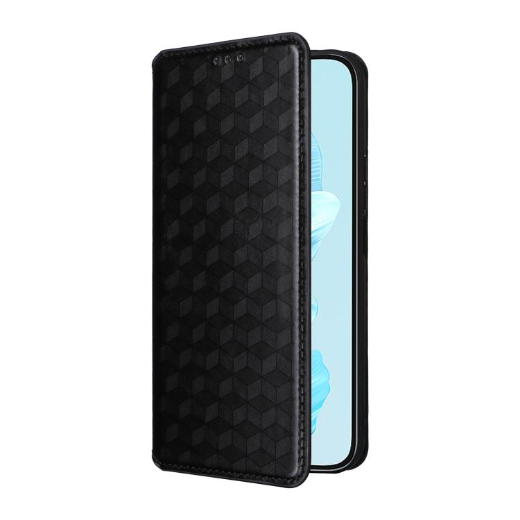 For Honor 200 Lite 5G Global Cubic Grid Texture Flip Leather Phone Case