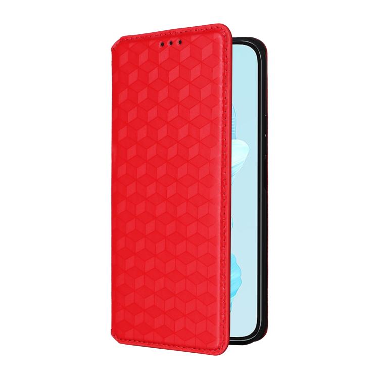 For Honor 200 Lite 5G Global Cubic Grid Texture Flip Leather Phone Case