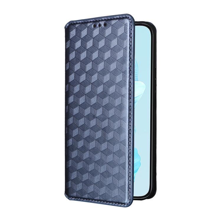 For Honor 200 Lite 5G Global Cubic Grid Texture Flip Leather Phone Case