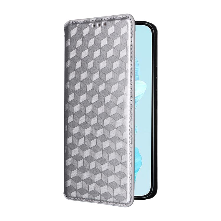 For Honor 200 Lite 5G Global Cubic Grid Texture Flip Leather Phone Case