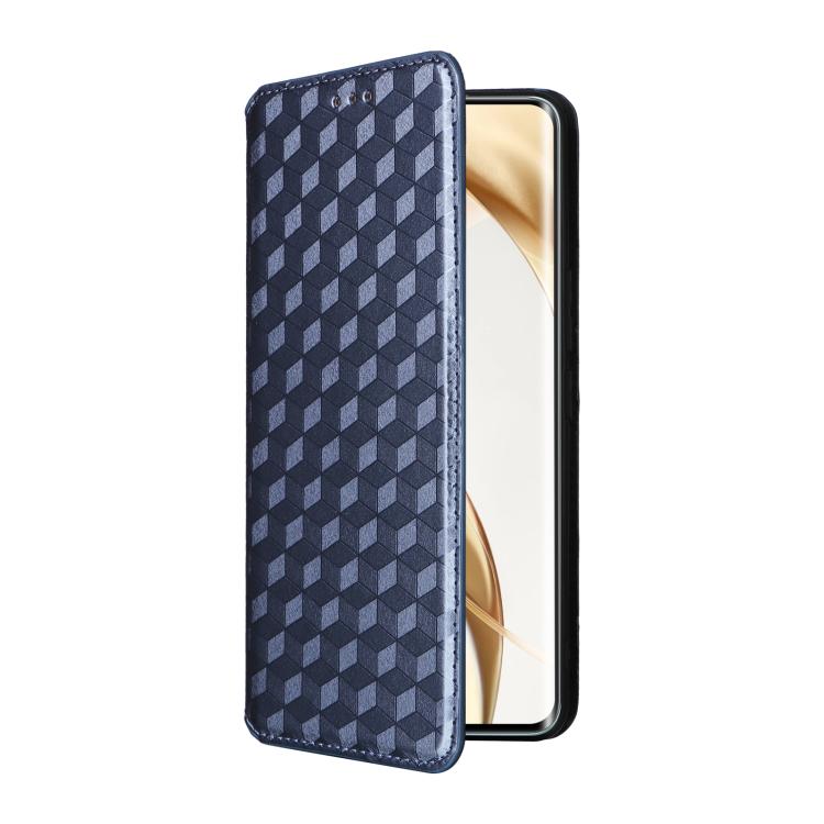 For Honor 200 Pro 5G Cubic Grid Texture Flip Leather Phone Case