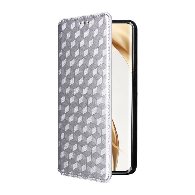 For Honor 200 Pro 5G Cubic Grid Texture Flip Leather Phone Case