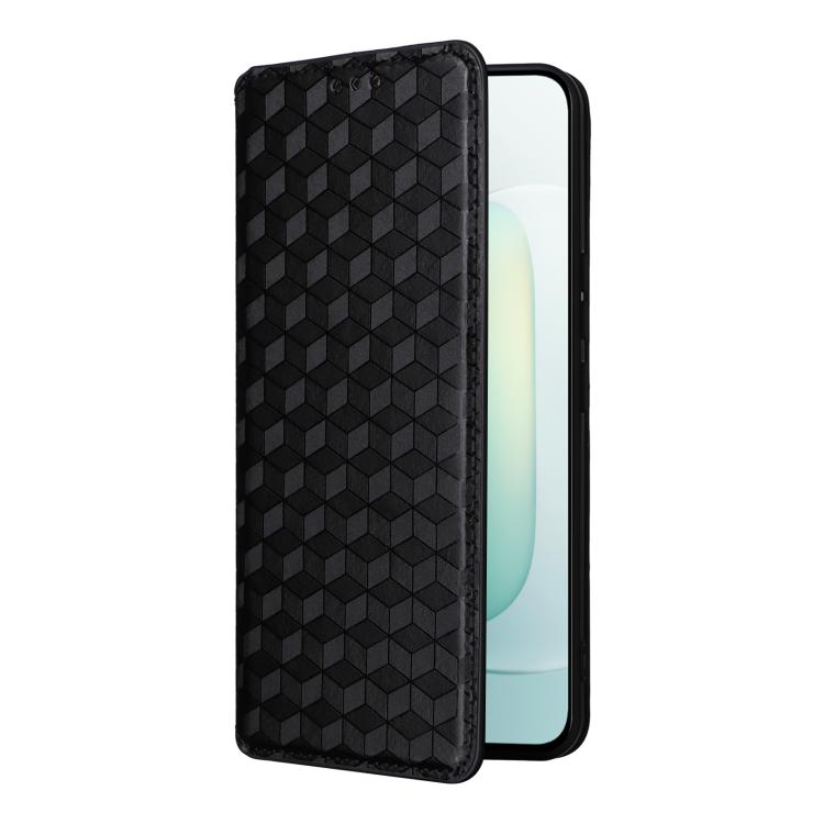 For Honor 300 5G Cubic Grid Texture Flip Leather Phone Case