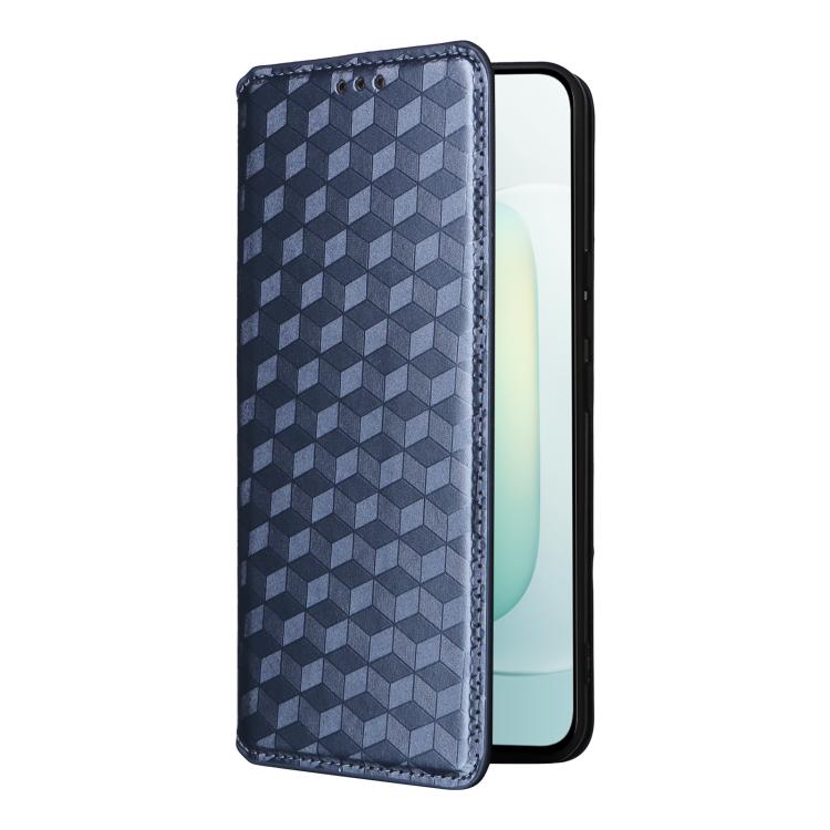 For Honor 300 5G Cubic Grid Texture Flip Leather Phone Case