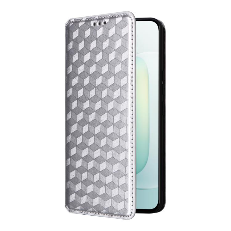 For Honor 300 5G Cubic Grid Texture Flip Leather Phone Case