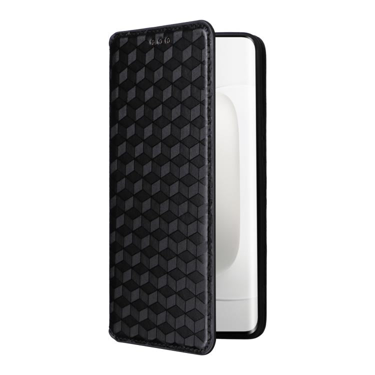 For Honor 300 Pro 5G Cubic Grid Texture Flip Leather Phone Case